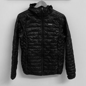 Patagonia Micro Puff Hoody Jacket Womens Medium Black Full Zip